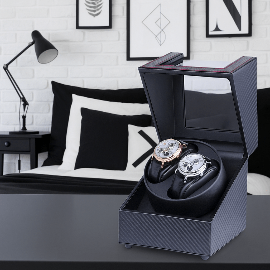 Dual Watch Winder – Leather Box with 2 Modes | CHRONVAULT™