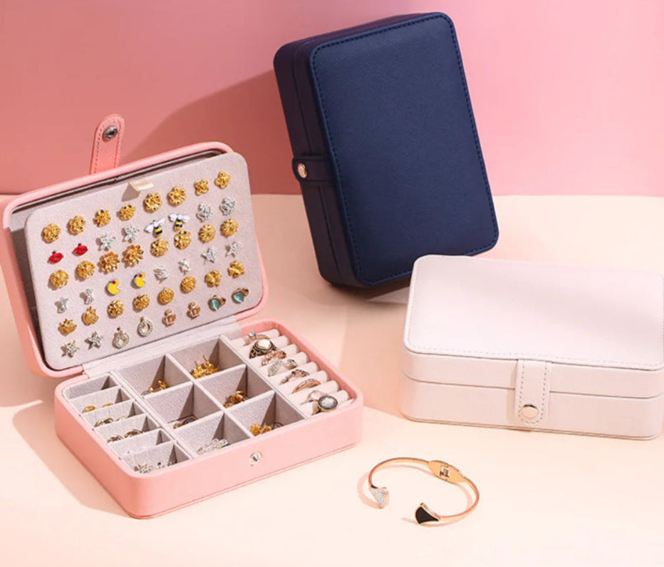 Leather Jewellery Box – Compact Organizer for Earrings & Rings | Chronvault™