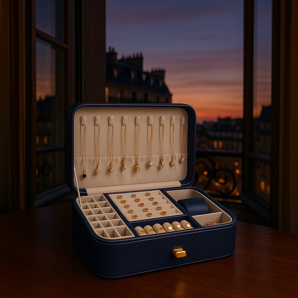 Leather Jewellery Box for travel and home – Large Capacity | Chronvault™