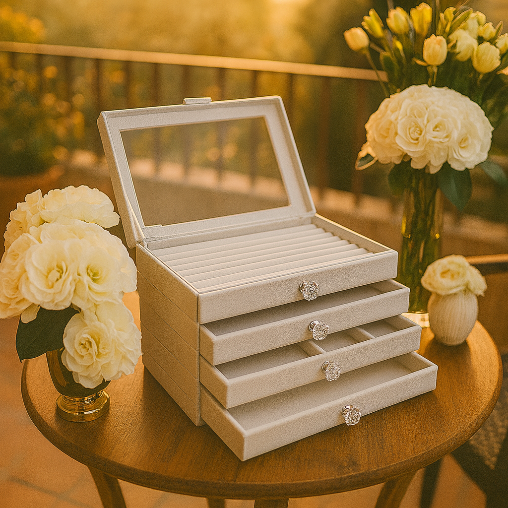Stackable 5-Layer Velvet Jewellery Box | Chronvault™
