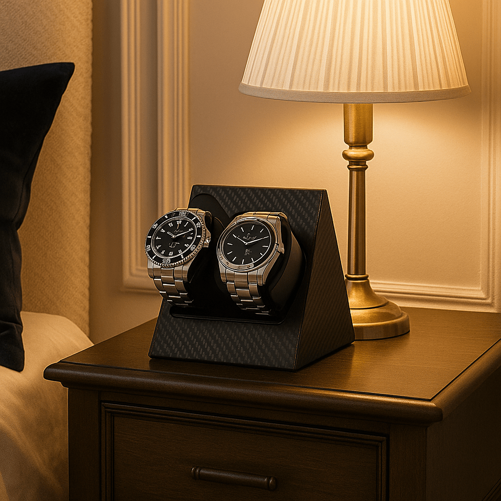 Watch Winder – Leather Silent Rotation Box for 2 Watches | CHRONVAULT™