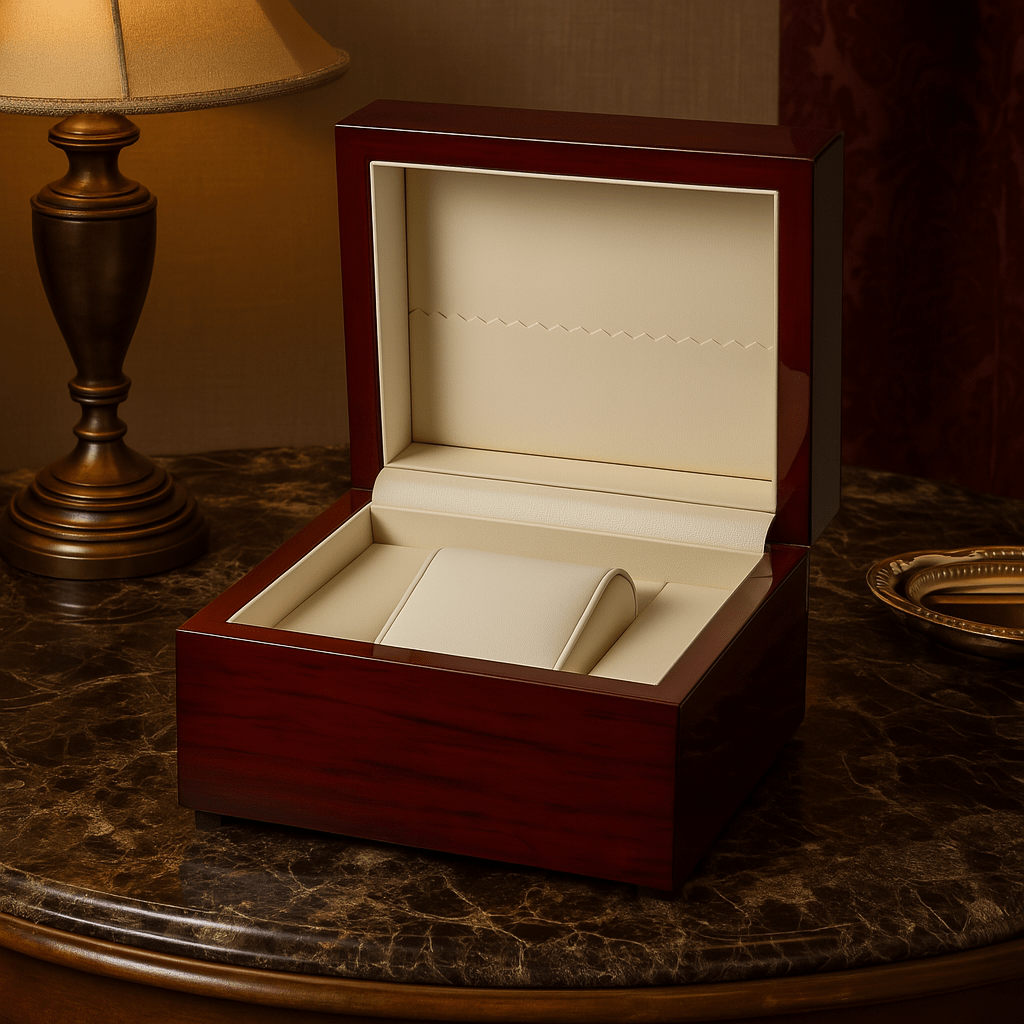 Premium Bamboo Watch Box – Lacquered Solid Wood Display Case | CHRONVAULT™