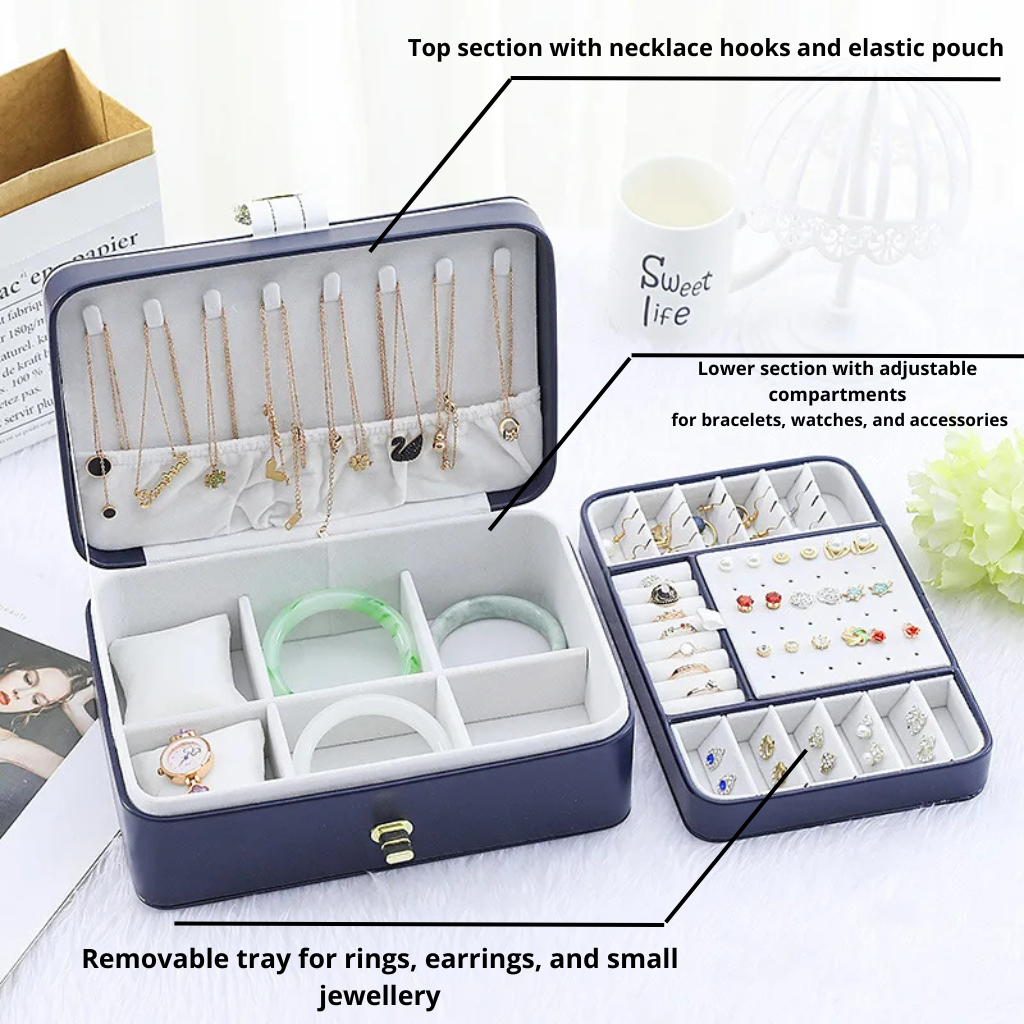 Leather Jewellery Box for travel and home – Large Capacity | Chronvault™