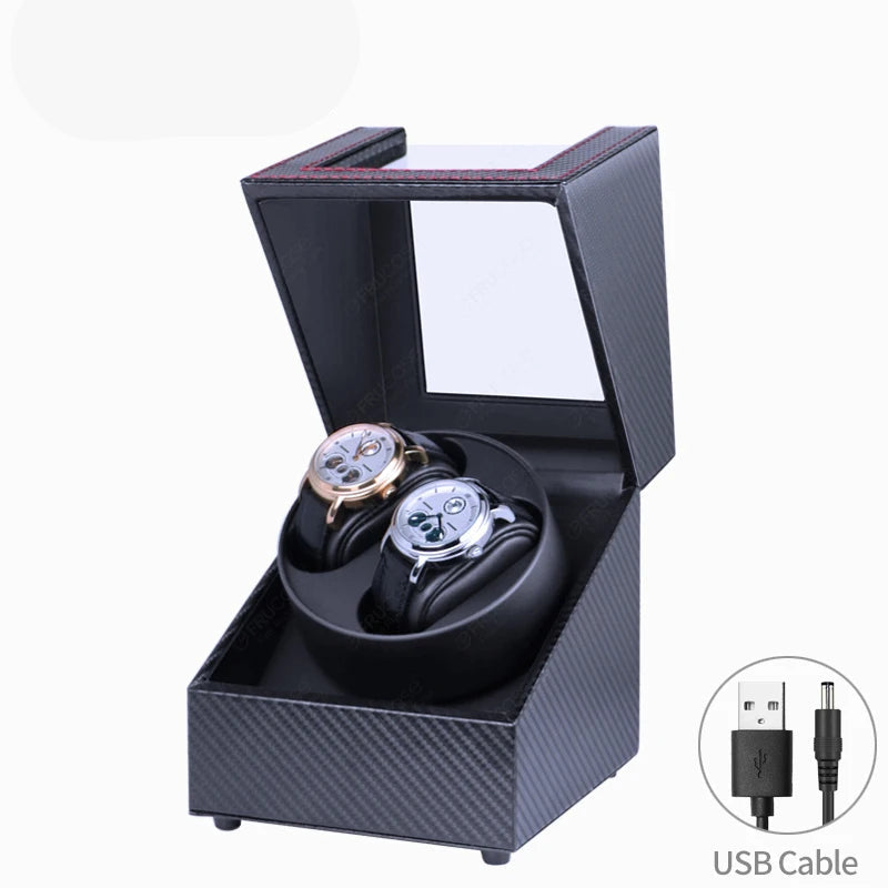 Dual Watch Winder – Leather Box with 2 Modes | CHRONVAULT™