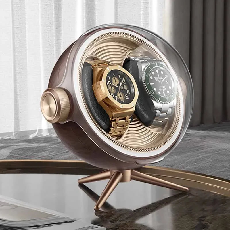Dual Watch Winder with LED – Silent Rotation | CHRONVAULT™