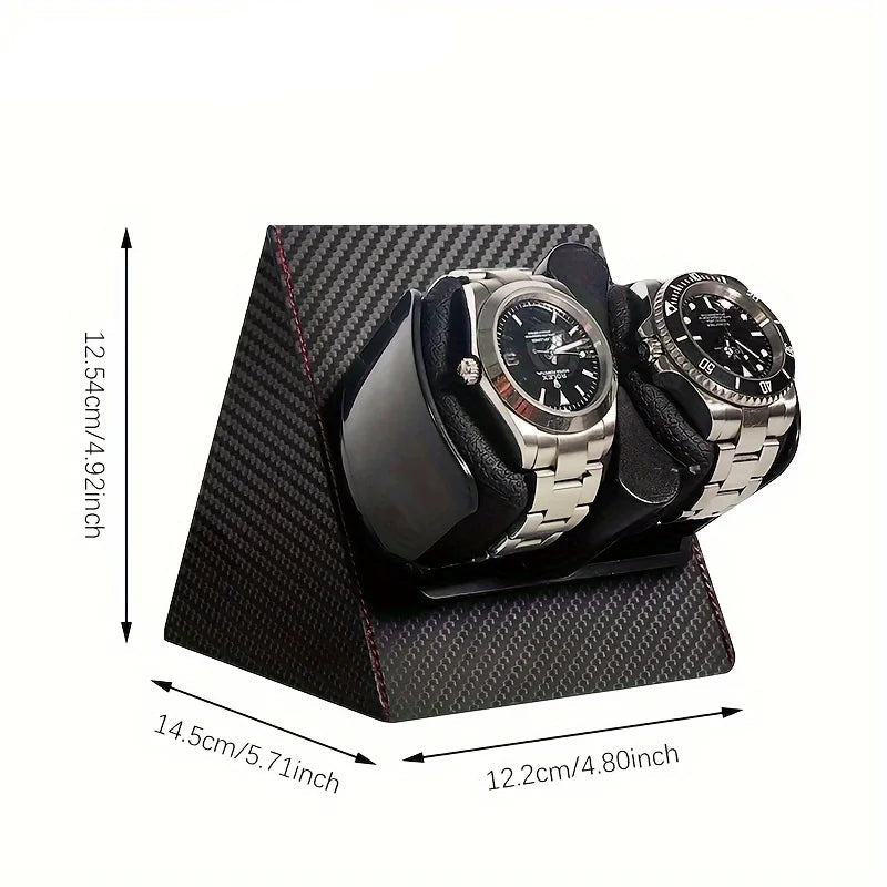 Watch Winder – Leather Silent Rotation Box for 2 Watches | CHRONVAULT™