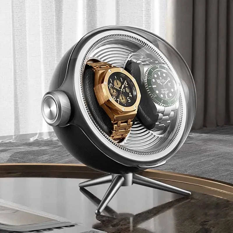 Dual Watch Winder with LED – Silent Rotation | CHRONVAULT™