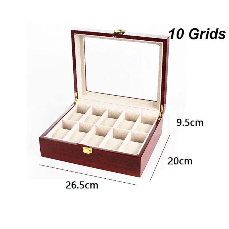 10-Slot Wooden Watch Box | CHRONVAULT™