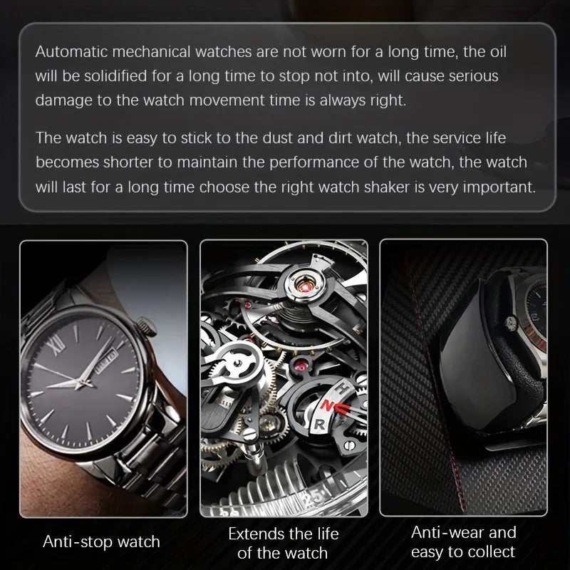 Watch Winder – Leather Silent Rotation Box for 2 Watches | CHRONVAULT™