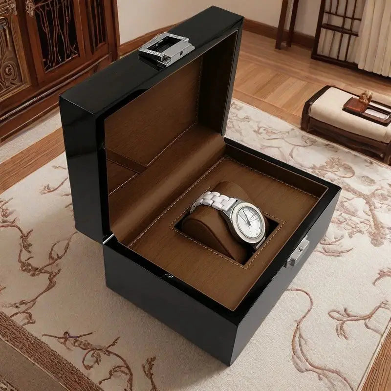 Premium Bamboo Watch Box – Lacquered Solid Wood Display Case | CHRONVAULT™