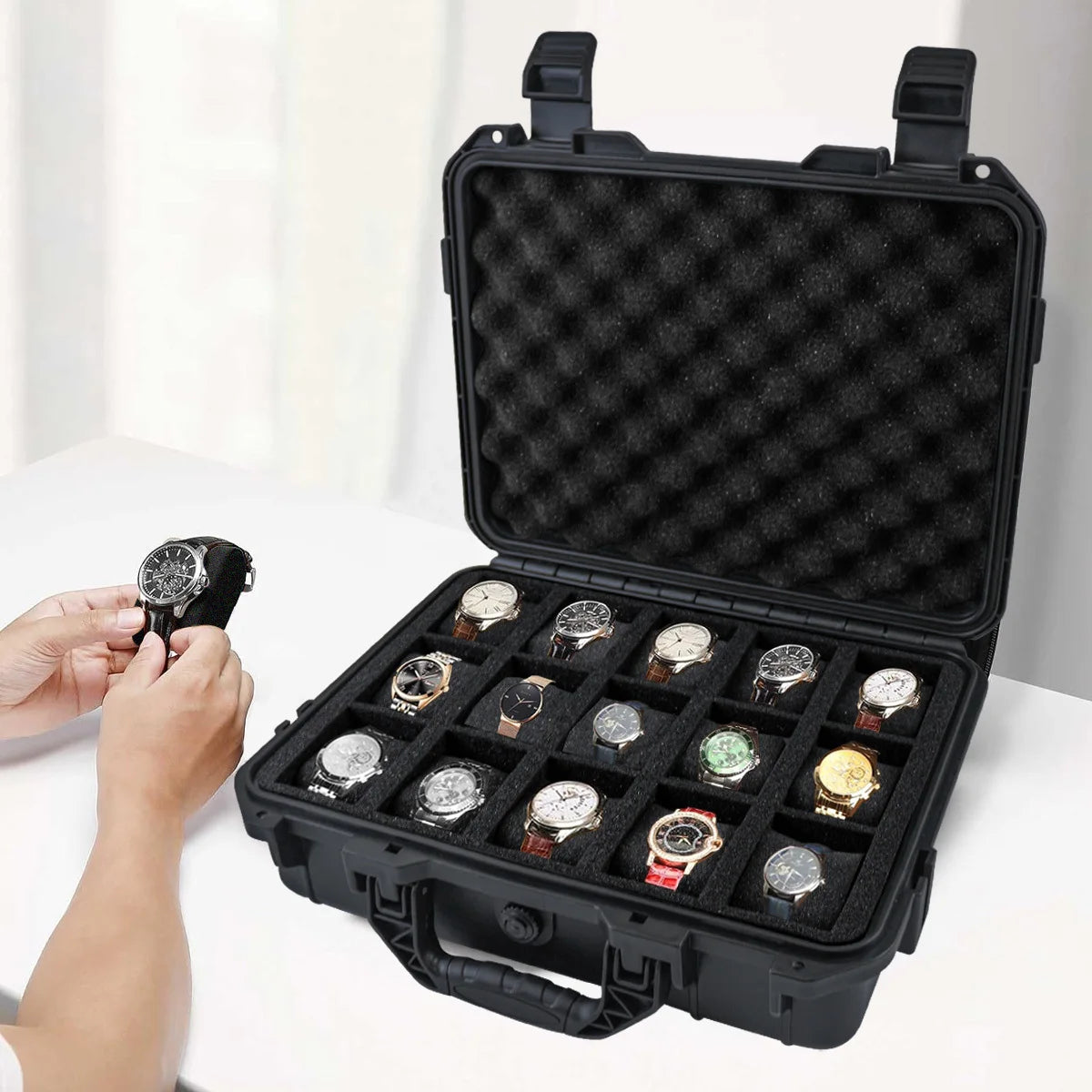 15-Slot Waterproof Protective Watch Box | CHRONVAULT™