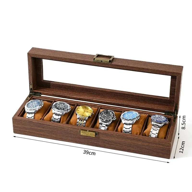 Wood Watch Box – 6 Slot Glass Display Case | CHRONVAULT™