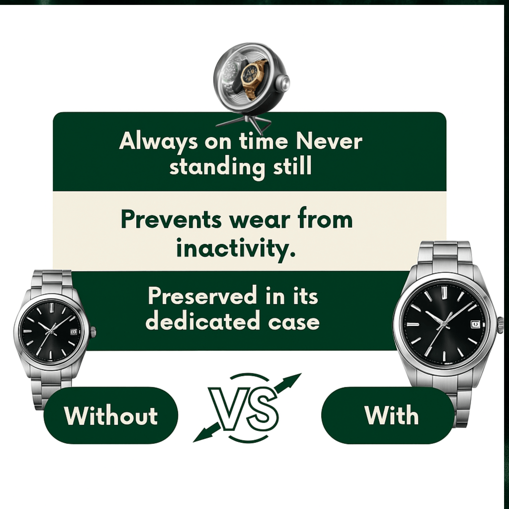 Dual Watch Winder with LED – Silent Rotation | CHRONVAULT™