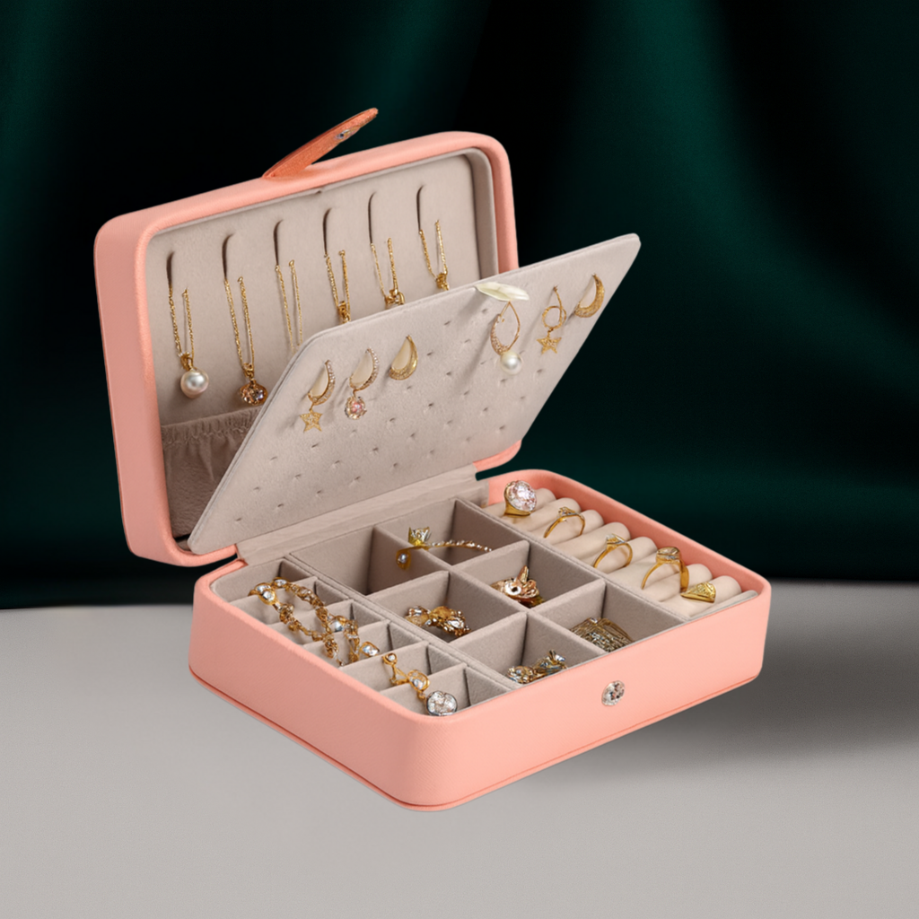 Leather Jewellery Box – Compact Organizer for Earrings & Rings | Chronvault™