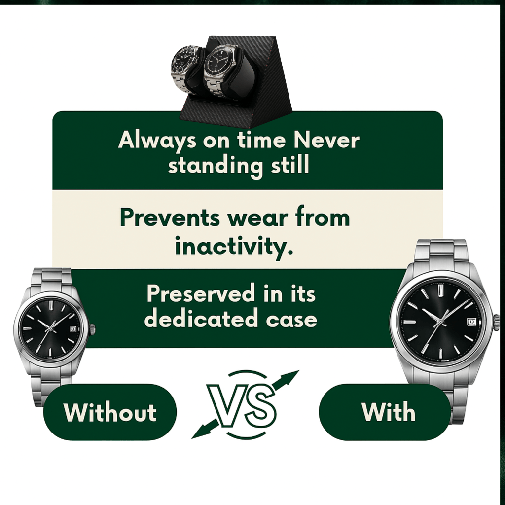 Watch Winder – Leather Silent Rotation Box for 2 Watches | CHRONVAULT™