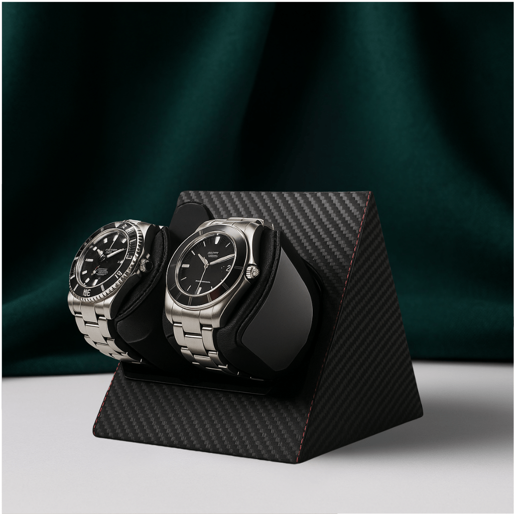 Watch Winder – Leather Silent Rotation Box for 2 Watches | CHRONVAULT™