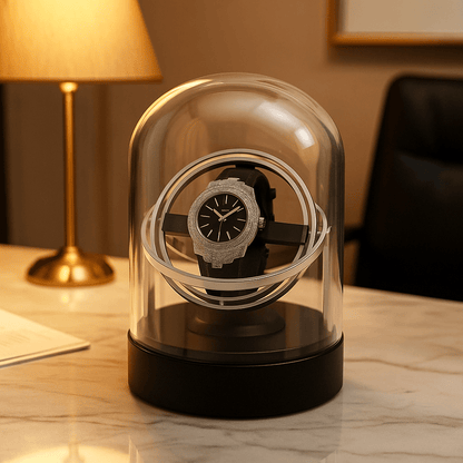 Watch Winder with Dome Cover – Silent Display Case | CHRONVAULT™