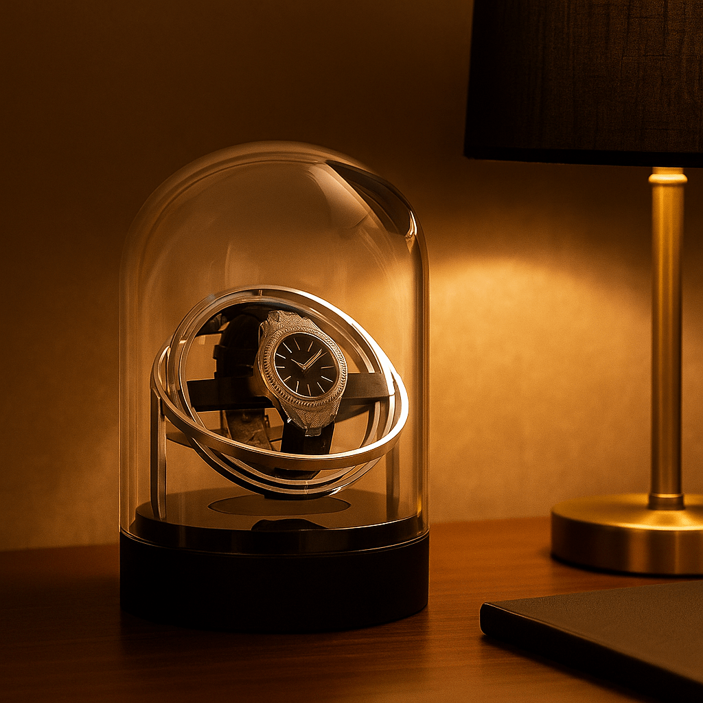 Watch Winder with Dome Cover – Silent Display Case | CHRONVAULT™