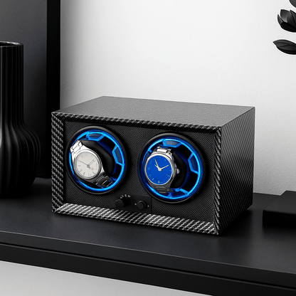 Wooden Watch Winder for two watches  – Silent Dual Motor  | CHRONVAULT™