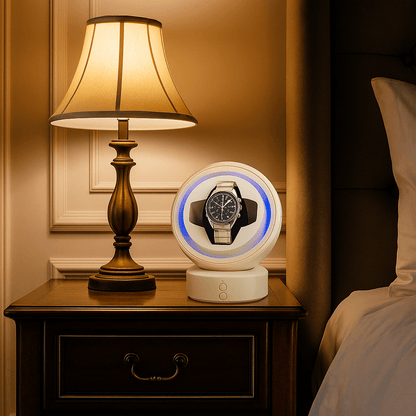 Watch Winder with LED Light – Space Capsule Design, Silent Motor | CHRONVAULT™