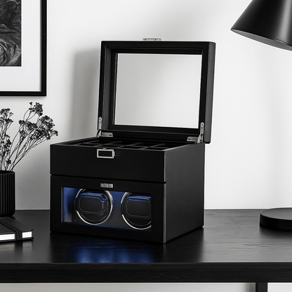 Luxury Double Watch Winder with 8 Storage Slots | CHRONVAULT™