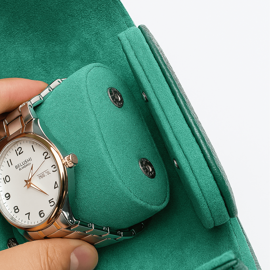 3-Slot Leather Watch Roll | CHRONVAULT™