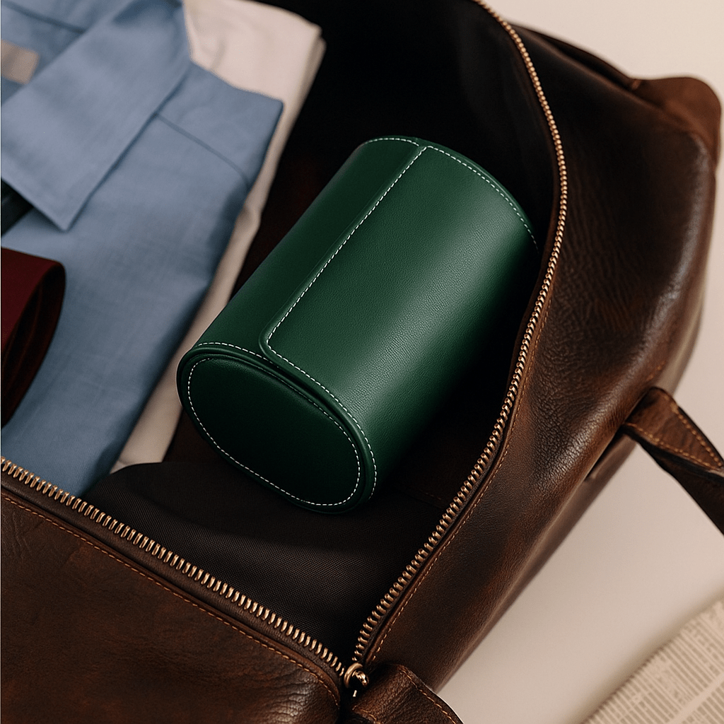 2-Slot Leather Watch Roll | CHRONVAULT™