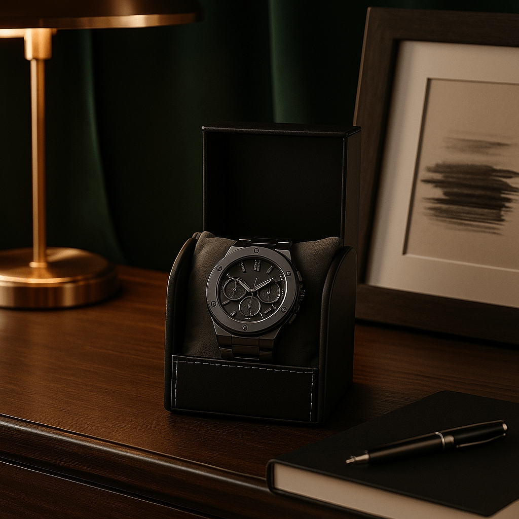 Portable Leather Watch Box – Single Slot Travel Organizer | CHRONVAULT™