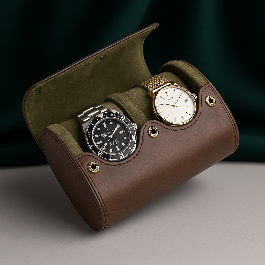 2-Slot Leather Watch box | CHRONVAULT™