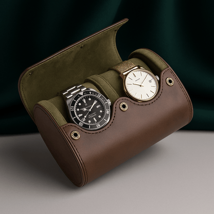 2-Slot Leather Watch box | CHRONVAULT™