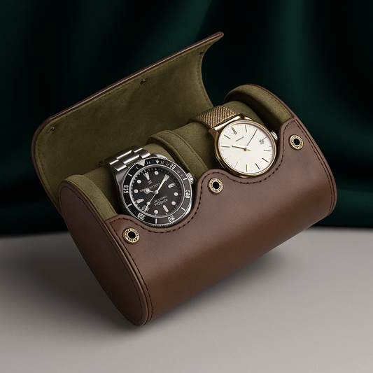 2-Slot Leather Watch box | CHRONVAULT™