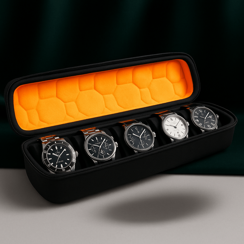 5-Slot Hard Shell Watch Case  | CHRONVAULT™