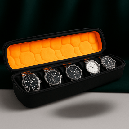 5-Slot Hard Shell Watch Case  | CHRONVAULT™