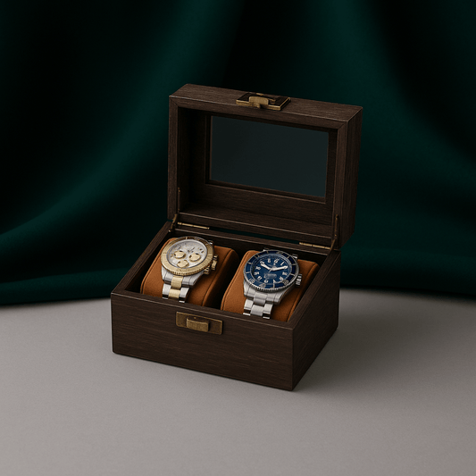 Wood Watch Box – 2 Slot Glass Display Case | CHRONVAULT™