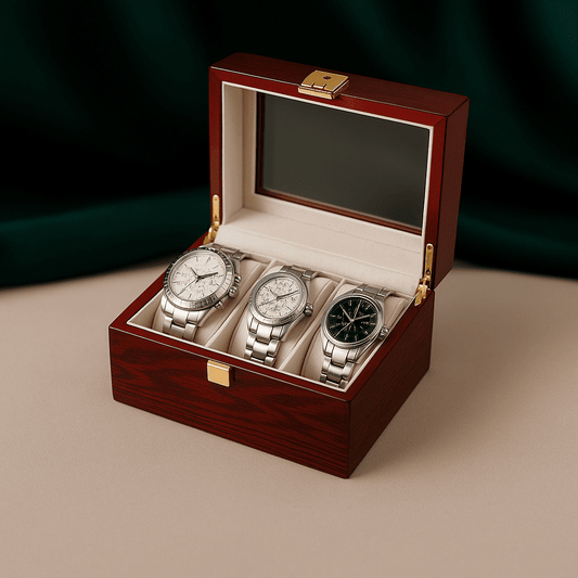 3-Slot Wooden Watch Box | CHRONVAULT™