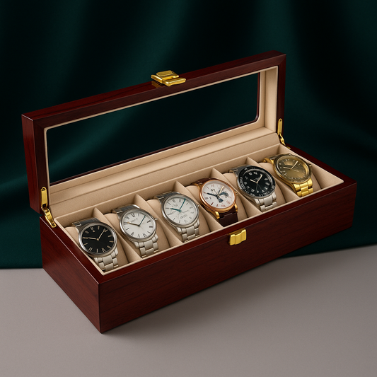 6-Slot Wooden Watch Box | CHRONVAULT™