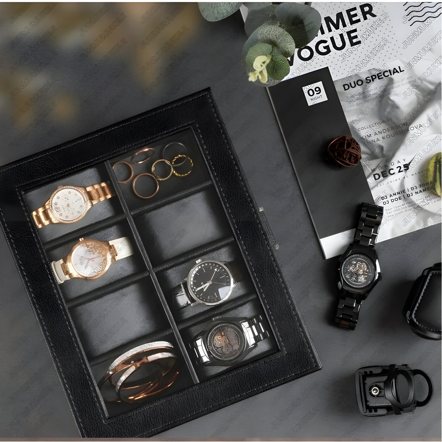 Luxury Double Watch Winder with 8 Storage Slots | CHRONVAULT™