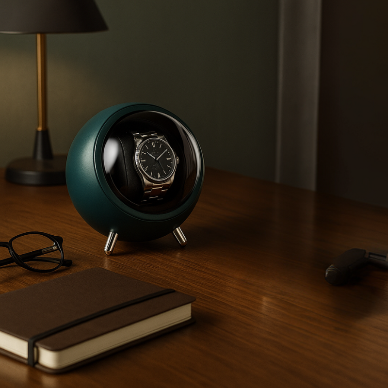 Silent Watch Winder – Compact Auto Rotation Box with Dual Power | CHRONVAULT™