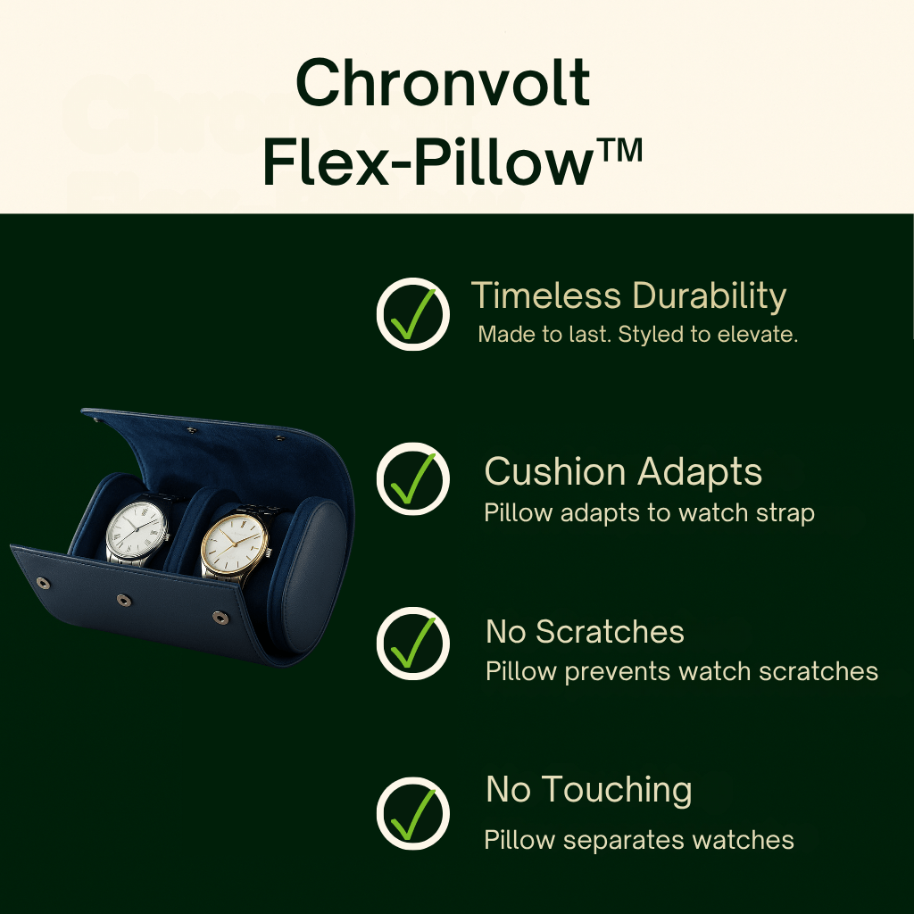 Embers Leather Watch Roll – 2 Slot Travel Pouch | CHRONVAULT™