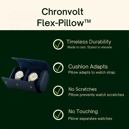 Embers Leather Watch Roll – 2 Slot Travel Pouch | CHRONVAULT™