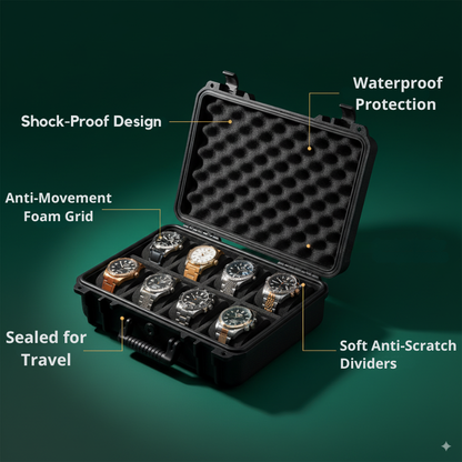 15-Slot Waterproof Protective Watch Box | CHRONVAULT™