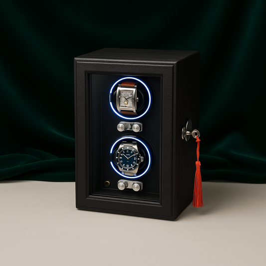 Leather 2 Watch Winder Box – Silent Automatic Motor | ChronVault™