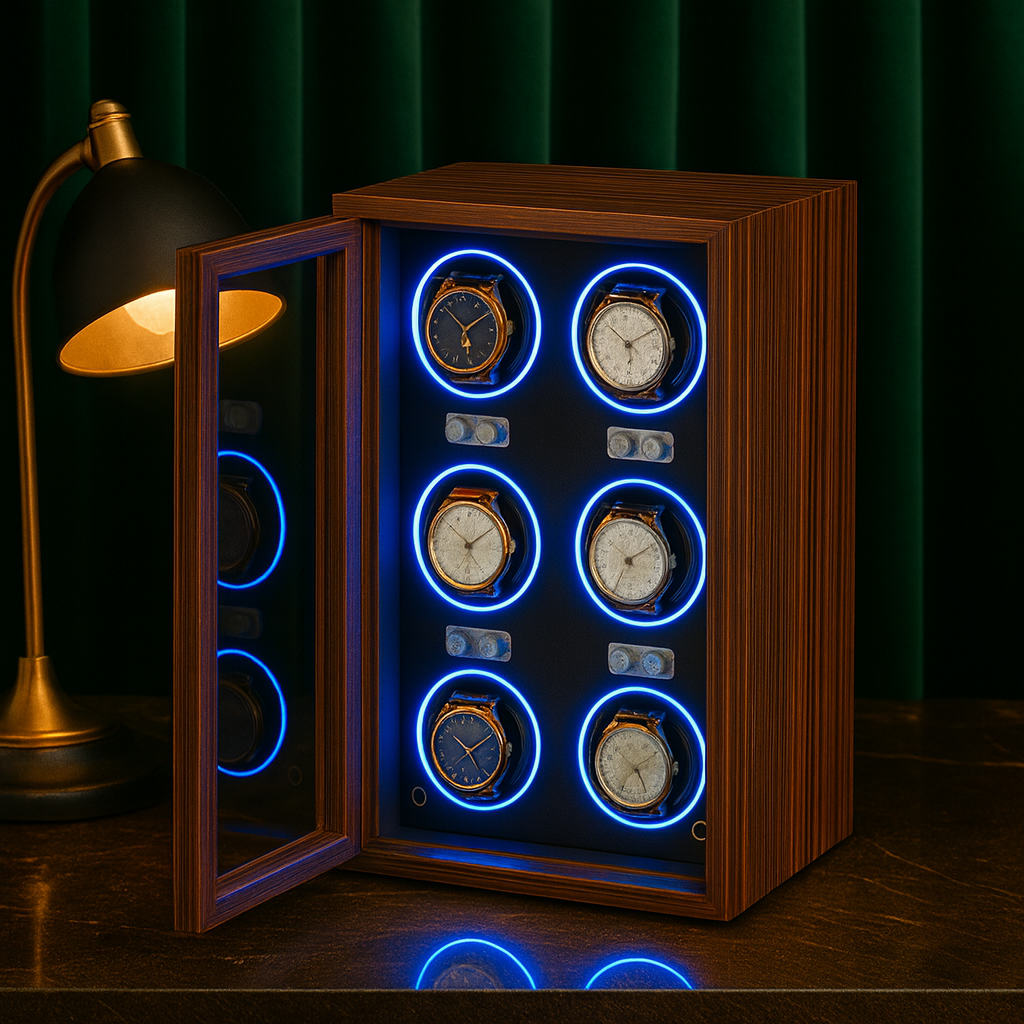 Wood 6 Watch Winder Box – Automatic Silent Motor | ChronVault™