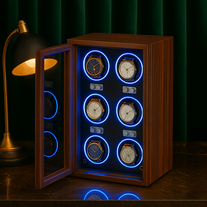 Wood 6 Watch Winder Box – Automatic Silent Motor | ChronVault™