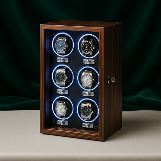 Wood 6 Watch Winder Box – Automatic Silent Motor | ChronVault™