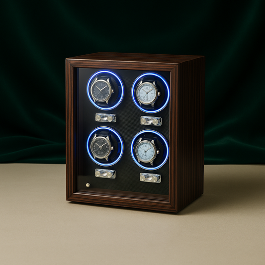 Solid Wood 4 Watch Winder Box – Automatic Silent Motor | ChronVault™