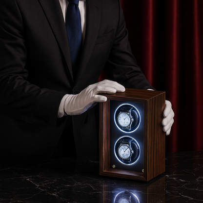 Wood Double Watch Winder Box – Automatic Silent Motor | ChronVault™