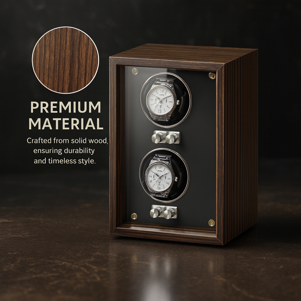 Wood Double Watch Winder Box – Automatic Silent Motor | ChronVault™