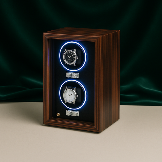 Wood Double Watch Winder Box – Automatic Silent Motor | ChronVault™