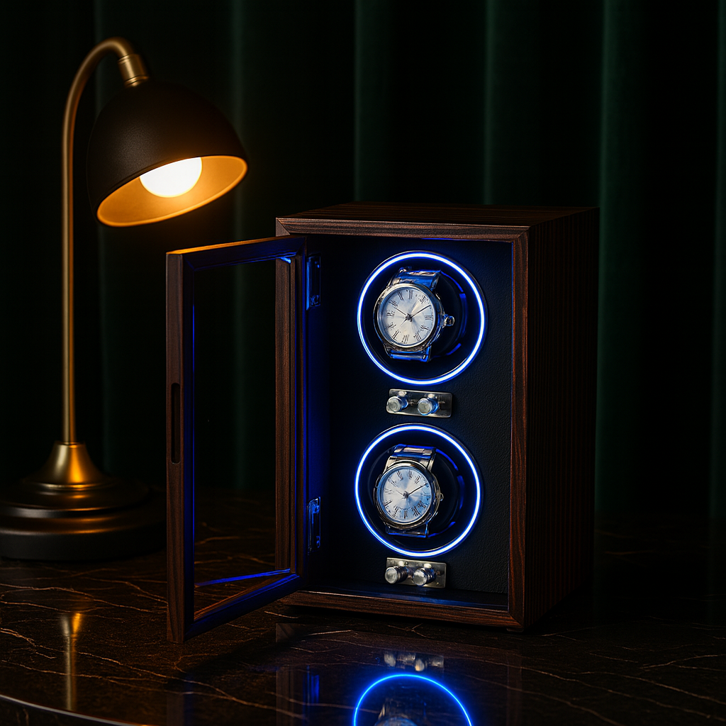 Wood Double Watch Winder Box – Automatic Silent Motor | ChronVault™